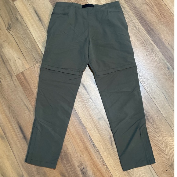 The North Face Mens 36 Convertible Hiking Pants Olive Green Zip Off Belted - Picture 2 of 9